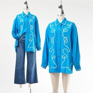 Vintage 90s Diane Von Furstenberg Cowboy Shirt